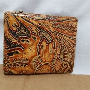 B8,139 Cobo Floral Embossed Leather Wallet